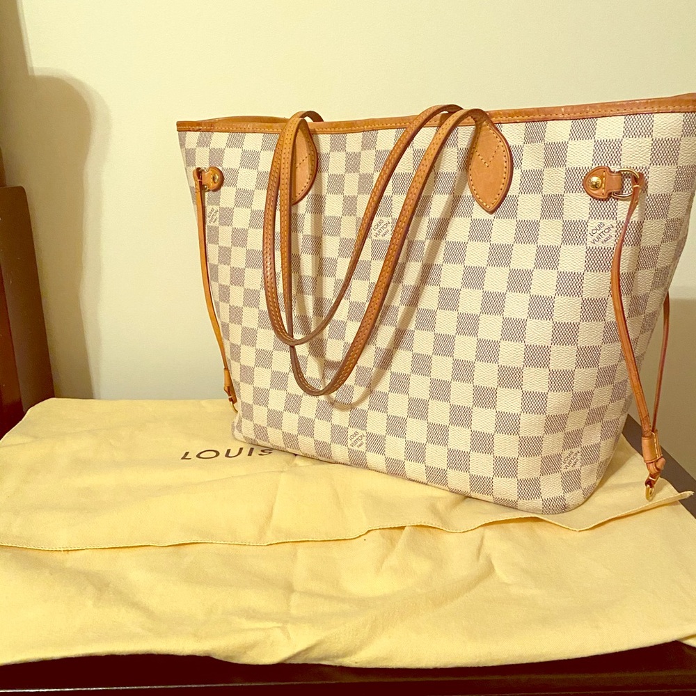 Louis Vuitton never full mm damier azur